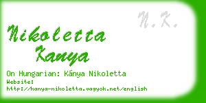 nikoletta kanya business card
